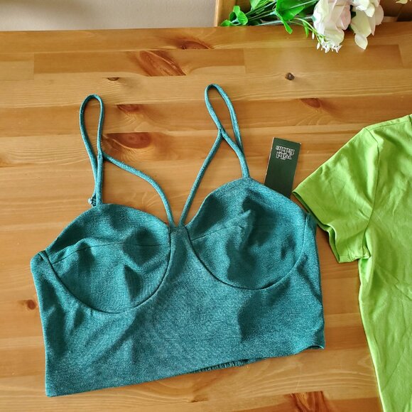 Wild Fable - Women's  Front Smocked-Back Cropped Bustier Tank Top - Size M - Picture 3 of 10